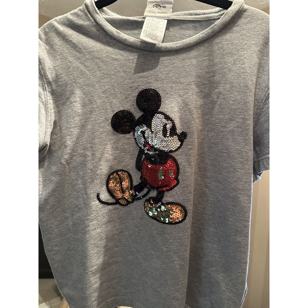 Mickey Mouse Sequin Walt Disney World Womens T-shirt Size L
